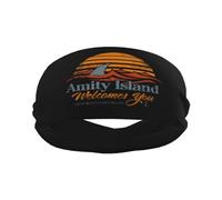 Jaws Amity Island Sports Fasce antisudore per uomo e donna, fasce da polso elastiche antiscivolo, fasce per la testa per basket, tennis, allenamento in palestra, yoga, assorbenti e traspiranti (ner