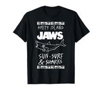 Jaws Amity Island Sun Surf & Sharks Maglietta