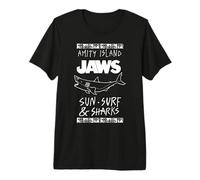 Jaws Amity Island Sun Surf & Sharks Maglietta Premium