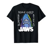 Jaws Beach Closed Neon Shark Maglietta