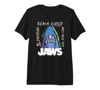 Jaws Beach Closed Neon Shark Maglietta Premium