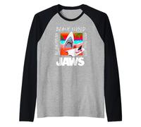 Jaws Beach Closed Surf Warning Maglia con Maniche Raglan