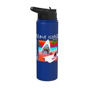 Jaws Beach Closed Surf Warning Stainless Steel Insulated Water Bottle