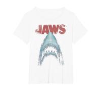 Jaws Classic Movie Poster Close-Up Maglietta, Donna Plus-Size, Bianco, 2X