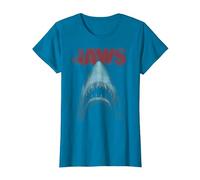 Jaws Classic Movie Poster Close-Up Maglietta, Donna, Zaffiro, 3XL