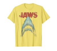 Jaws Classic Movie Poster Close-Up Maglietta, Uomo, Limone, 3XL
