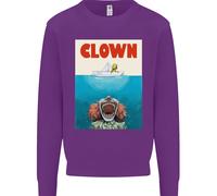 Jaws Divertente Parodia Clown Halloween Horror Uomo Felpa