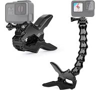 Jaws Flex Clamp Mount con collo d'oca regolabile Compatibile con Go Pro Hero 11,10. 9, 8, 7, 6, 5, 4, Sessione, 3+, 3, 2, 1, Max, Fusion, DJI Osmo e la maggior parte delle Action Cameras