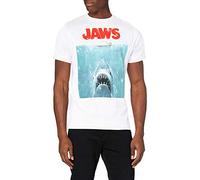 Jaws Poster del Film Maglietta, Bianco (Bianco Bianco), S Uomo