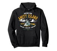 Jaws Saluti da Amity Island Cieli sereni Surf Felpa con Cappuccio