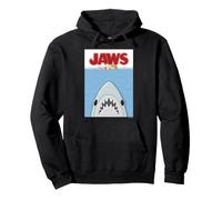 Jaws Shark Avvicinamento Nuotatore Scena Opera d'Arte Felpa con Cappuccio