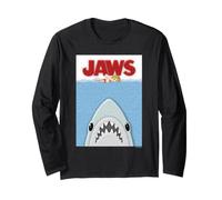 Jaws Shark Avvicinamento Nuotatore Scena Opera d'Arte Maglia a Manica