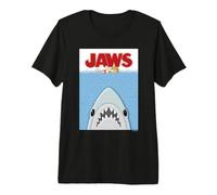 Jaws Shark Avvicinamento Nuotatore Scena Opera d'Arte Maglietta Premium