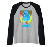 Jaws Shark Summer Pop Maglia con Maniche Raglan