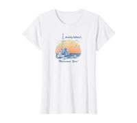 Jaws Vintage Amity Island Maglietta, Donna, Bianco, XS