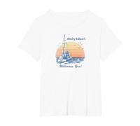 Jaws Vintage Amity Island Maglietta, Donna Plus-Size, Bianco, 1X
