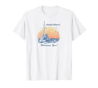 Jaws Vintage Amity Island Maglietta, Uomo, Bianco, L