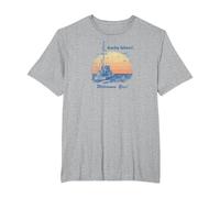 Jaws Vintage Amity Island Maglietta, Uomo Taglie Grandi, Grigio Melange, 6X Tall