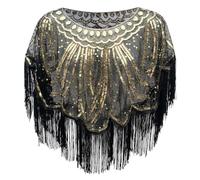 JAWSEU 1920s Scialle Franges Mantello da sposa Donna Paillettes Scialle E Avvolgi Elegante Sera Scialle Con Paillettes Anni 1920 Gatsby Scialle Art Deco Flapper Accessori Anno 20 Retro Festa a Tema