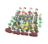 JAWSEU 52 Pezzi Giocattoli Soldati Militari, Personaggi Giocattolo Soldati Include Carri Armati, Aerei, Bandiere Campo, Soldatini Militari Giocattoli Playset per Bambini