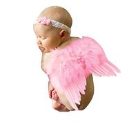 JAWSEU Baby Photoshoot Costume Oggetti, Ali Angelo con Fascia per Capelli a Foglia Neonata, Bambini Universale Fotografia Costume Prop Accessori Neonata Puntelli Fotografia