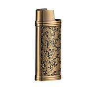 JAWSEU Custodia per Accendino in Lega di Zinco, Custodia per Accendino per Accendino Mini Bic, Custodia per Accendino Riutilizzabile, Custodia per Accendino Vintage per Viaggi all'aperto