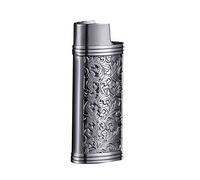 JAWSEU Custodia per Accendino in Lega di Zinco, Custodia per Accendino per Accendino Mini Bic, Custodia per Accendino Riutilizzabile, Custodia per Accendino Vintage per Viaggi all'aperto