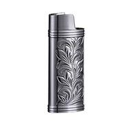 JAWSEU Custodia per Accendino in Metallo per Accendino Mini Bic, Custodia per Accendino Riutilizzabile, Elegante Custodia per Accendino Vintage per Viaggi all'aperto