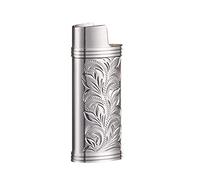 JAWSEU Custodia per Accendino in Metallo per Accendino Mini Bic, Custodia per Accendino Riutilizzabile, Elegante Custodia per Accendino Vintage per Viaggi all'aperto