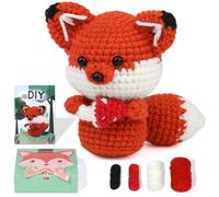 JAWSEU Kit per Uncinetto per Principianti, Kit per Animali All'uncinetto kit per principianti con volpe con Tutorial Video Passo-Passo Kit per lavori a maglia per fai da te per principianti