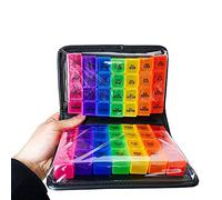 JAWSEU Portatile Pillole Organizzatore Pill Box, PortaPillole Settimanale Contenitore per Pillole, Organizzatore di pastiglie di 7 Giorni per Vitamine Oli di Pesce Medicina