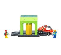 JAWSEU Treno Giocattolo per Locomotiva,Treno Magnetico per Bambini, Locomotiva ferroviaria Compatibile con binari in Legno, Regali di Compleanno per Bambini (autolavaggio)