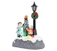 JAWSEU Villaggio di Natale illuminato, paesaggio invernale a LED, decorazione per casa, mini villaggio di Natale, decorazione natalizia, accessori per decorazioni natalizie per la casa