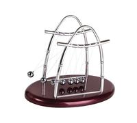 JAWUZ 1 Pezzi Pendolo Di Newton, 5 Sfere In Metallo,18Cm Gioco Di Fisica, Didattico, Accessori Scrivania, Decorazione Da Ufficio E Scrivania,Soprammobili Moderni(A)