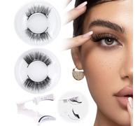 JAWUZ 2 Paia Ciglia Magnetiche Con scatola,Non Richiede Colla Ciglia Finte Magnetiche,ciglia magnetiche con applicatore