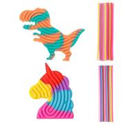 JAWUZ 2 Pezzi Sensorik Activity Board, Fidget Toys,Echehi Sensoriale A Doppia Faccia In Silicone, Tavola Da Attività Sensoriale, Per Adhd, Antistress, Sensoriale Autismo, 20 Corde