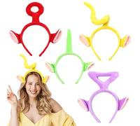JAWUZ 4 Pezzi Cartone Animato Carino Teletubbies Styling Hair Hoop The Teletubbies Peluche Ragazze Fasce Per Capelli Lavaggio Carino Viso Copricapo 3D Forcina Accessori Per Capelli