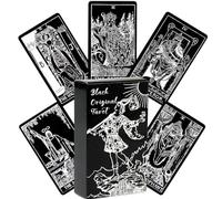 JAWUZ 78 Classici Tarocchi Divinazione Tarocchi Rider tarot per principianti giocattolo di divinazione carte dei tarocchi olografiche carta di divinazione del destino(nero)