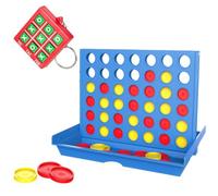 JAWUZ Gioco da Tavolo Connect Quattro，4 in a Row, Gioco di Strategia Classico per Famiglia con Portachiavi Tic Tac Toe -Design Pieghevole Portatile, Gioco Educativo per Bambini Adulti