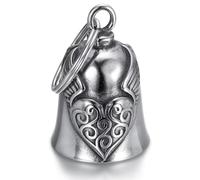 JAWUZ Guardian Bell Campanella Moto,Campanello Da Motociclista,Cuore e Ali Moto Campanella Acciaio Inossidabile Con Portachiavi Con Anello Appeso Moto Portafortuna Accessori Per Moto