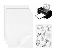 JAWUZ Water Soluble Embroidery Stabilizer Paper 3 Sheets 210x297mm Self-Adhesive Printable Stabilizer with Water Soluble Pen for Hand Embroidery Quilting Punch Needle
