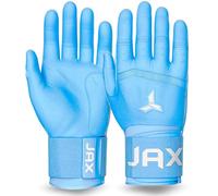JAX Batting Gloves Guanti da baseball e softball modello One Strap Cuff - Blu Bambino - Taglia L - Guanti tradizionali senza rete - Guanti da baseball per adulti