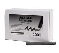 JAXELL 48236 - Set di 100 carboncini da disegno di qualità artistica, grado di durezza morbido, ben coprente, metà lunghezza circa 7,5 cm, diametro 6-7 mm