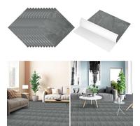 Jaxguom 30 cm x 30 cm Pavimento in PVC Autoadesivo, 6 m²/ 66 Piastrelle Autoadesive in Vinile Impermeabili, Effetto Legno, per Cucina, Bagno, Marmo Grigio