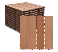 Jaxguom Piastrelle WPC 30x30 cm, 33 pezzi per 3 m², piastrelle WPC per terrazzo con sistema a incastro, rivestimento per balconi resistente alle intemperie, impermeabile, lastre per terrazze per