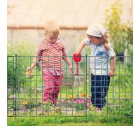 Jaxguom Recinzione per laghetto da giardino, set completo di 20 elementi di recinzione, lunghezza 14,96 m, con 24 barre di fissaggio, recinzione per cani (dritto, verde)