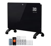 Jaxguom Riscaldamento Convettore 2000W WiFi Termostato Telecomando Nero | Termoconvettore silenzioso in vetro con timer 24 ore, 2 livelli di calore 5-50 °C, display touch LED, protezione antigelo