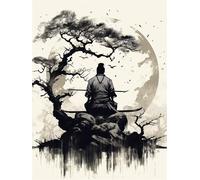 Jaxiaco Dipingere con i Numeri per Bambini e Adulti Principianti - Paint by Numbers guerriero, Passatempo per Adulti, Kit Completo, Hobby Creativi - Quadri fai da te 30x40cm Senza Cornice A-725