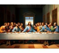 Jaxiaco Dipingere con i Numeri per Bambini e Adulti Principianti - Paint by Numbers L'Ultima Cena, Passatempo per Adulti, Kit Completo, Hobby Creativi - Quadri fai da te 60x80cm Senza Cornice A-554