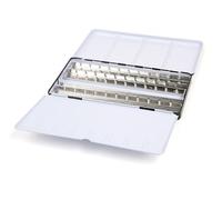 Jaxon - Scatola vuota per acquerello, in metallo resistente, per 48 mezze o 24 ciotole intere, con pallet pieghevole e anello per pollice